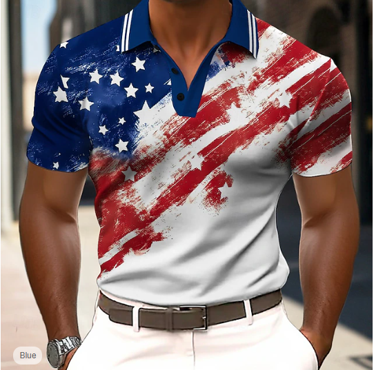 LIMITED EDITION - NEW CUSTOMIZED USA FLAG PATRIOTIC POLO
