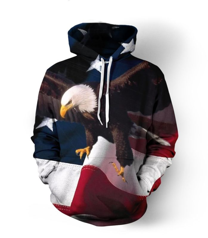 Patriotic Eagle USA Flag 3D Hoodie & Sweatshirt