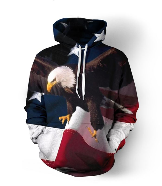 Patriotic Eagle USA Flag 3D Hoodie & Sweatshirt